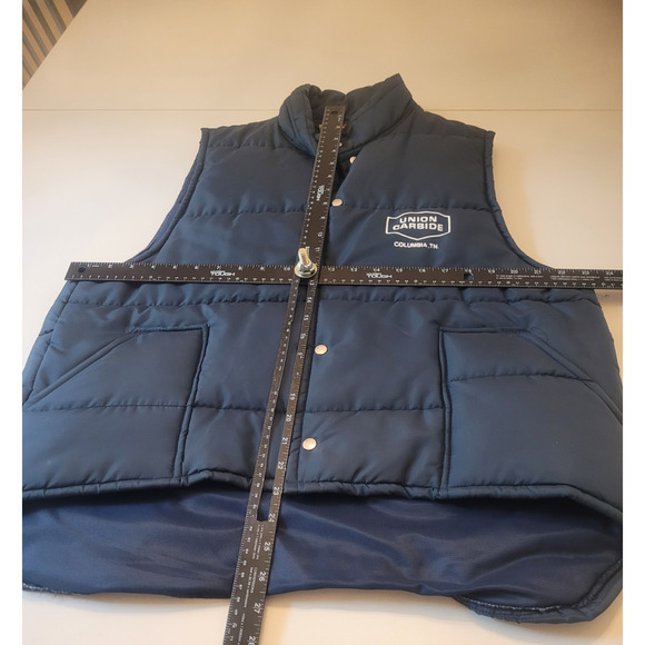 Vintage Union Carbine Pla-Jac Dunbrooke XL Navy Sleeveless Full Snap Puffer Vest - Picture 4 of 6